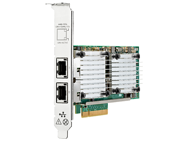 HPE 656596-B21 Dual Port 10Gbps Ethernet PCI Express 2.0 x8 530T Network Adapter for ProLiant Gen9 Gen10 Apollo Gen9 Gen10 Servers (New Bulk with 90 Days Warranty)
