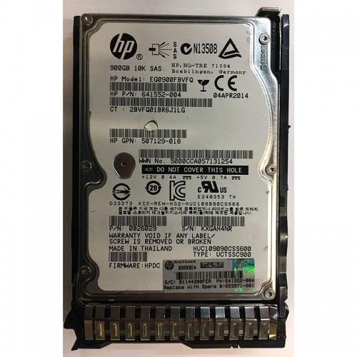 HPE EG0900FBVFQ 900GB 10kRPM 2.5in SAS-6G Enterprise G4-G7 HDD