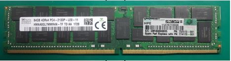 HPE 752373-091 64GB Quad Rank DDR4-2133 CL15 ECC Reg DDR4 SDRAM