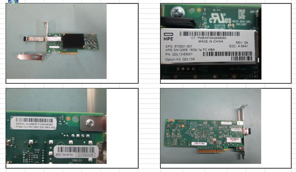 HPE StoreFabric SN1200E Q0L13A 16Gbps PCI Express Single Port Low Profile Fibre Channel Host Bus Adapter for ProLiant Gen10 Servers (Brand New in Factory Sealed Box with 3 Years Warranty)