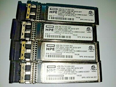 HPE MSA 721000-002 10Gb Short Range iSCSI SFP+ 4-pack Transceiver