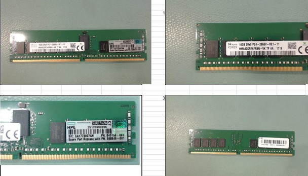 HPE 840756-091 16GB (1x16GB) Dual Rank x8 DDR4 2666MHz CL19 (CAS-19-19-19) ECC Registered PC4-21300 288Pin DIMM SDRAM Smart Memory Kit (New Bulk With 90 Days Warranty)