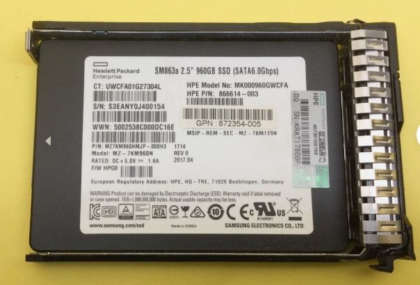 HPE 872348-K21 960GB 2.5inch SFF Digitally Signed Firmware MLC SATA-6Gbps SC Mixed Use Solid State Drive for ProLiant Gen9 Gen10 Servers (New Bulk Pack with 90 Days Warranty)