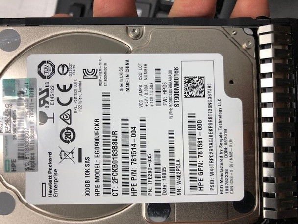 HPE 785069-B21 900GB 10000RPM 2.5inch SFF Dual Port 512n SAS-12Gbps Smart Carrier Enterprise Hard Drive for ProLiant Gen8 Gen9 Gen10 Servers (New Bulk Pack With 90 Days Warranty)