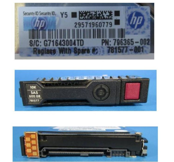HPE 781581-002 600GB 10000RPM 2.5inch SFF SAS-12Gbps Smart Carrier Enterprise Hard Drive for ProLiant Gen8 Gen9 Gen10 Servers (Grade A with 30 Days Warranty)