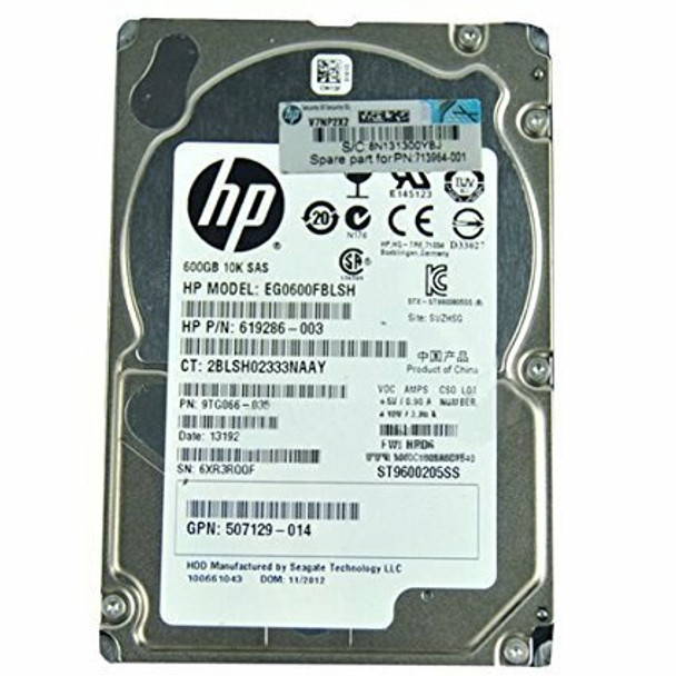 HPE EG0600FCSPL 600GB 10000RPM 2.5inch Small Form Factor Dual Port SAS-6Gbps Hot-Swap Enterprise Hard Drive for ProLiant Generation1 to Generation7 Servers