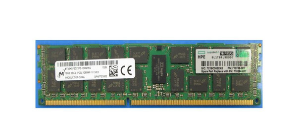 HPE 715284-001 16GB (1x16GB) 2R x4 PC3L-12800R DDR3 -1600 Registered CAS-11 Low Voltage Memory Kit (New Bulk Pack With 90 Days Warranty)