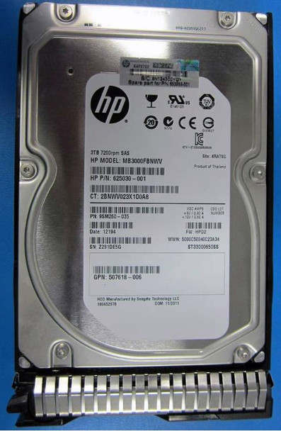 HPE 695507-003-SC 3TB 7200RPM 3.5inch LFF SAS-6Gbps Dual Port SC Midline Hard Drive for ProLiant Gen8 Gen9 Servers (New Sealed Spare with 1 Year Warranty)