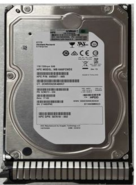 HPE MB1000FBZPL-SC 1TB 7200RPM 3.5inch LFF SAS-6Gbps Smart Carrier Midline Hard Drive for ProLiant Gen8 Gen9 Server (New Bulk Pack with 90 Days Warranty)