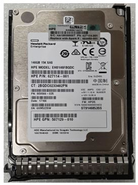 HPE EH0146FCBVB-SC 146GB 15000RPM 2.5inch SFF SAS-6Gbps Smart Carrier Hot-Swap Internal Enterprise Hard Drive for ProLiant Gen8 Gen9 Gen10 Servers (Grade A with 30 Days Warranty)