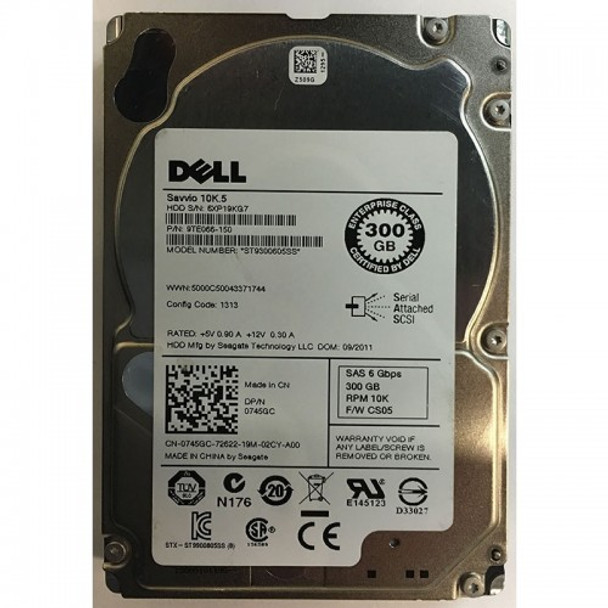 Dell 754GC 300GB 10000RPM 2.5inch SFF 64MB Buffer SAS-6Gb/S Hot-Swap Enterprise Hard Drive for PowerEdge Servers (Refurbished - Grade A with 30 Days Warranty)