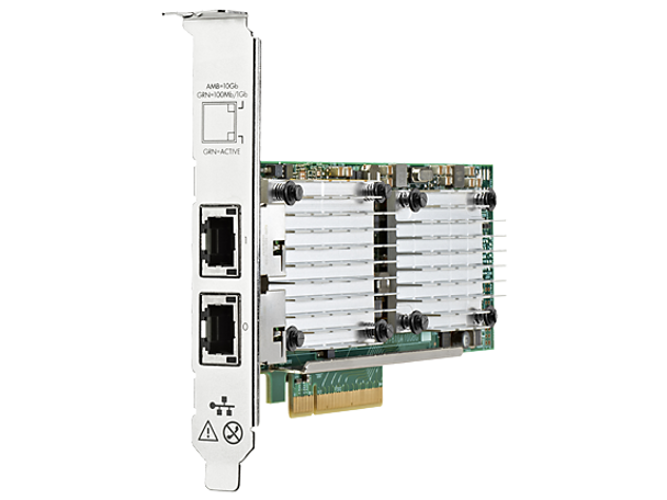 HPE 657128-001 Dual Port 10Gbps Ethernet PCI Express 2.0 x8 530T Network Adapter for ProLiant Gen9 Gen10 Apollo Gen9 Gen10 Servers (New Bulk with 90 Days Warranty)