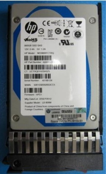 HPE 690823-B21 800GB 2.5inch SFF SAS-6Gbps Standard Carrier Enterprise Mainstream Solid State Drive for ProLiant Gen2 to Gen7 Servers (Refurbished - Grade A with 30 Days Warranty)