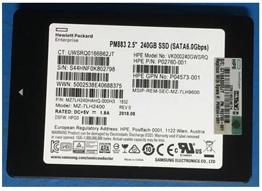 HPE VK000240GWSRQ 240GB 2.5in DS SATA-6G Read Intensive G9 G10 SSD