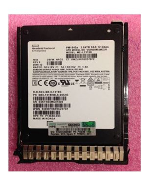 HPE P19907-H21 3.84TB 2.5inch SFF Digitally Signed Firmware SAS-12Gbps Smart Carrier Read Intensive Value SAS Solid State Drive for ProLiant Gen10 Servers (New Sealed Spare with 1 Year Warranty)