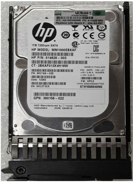 HPE MM1000EBKAF 1TB 7200RPM 2.5inch SFF SATA-3Gbps Midline Hard Drive for ProLiant Gen1 to Gen7 Servers and Storage Arrays (New Bulk Pack with 90 Days Warranty)
