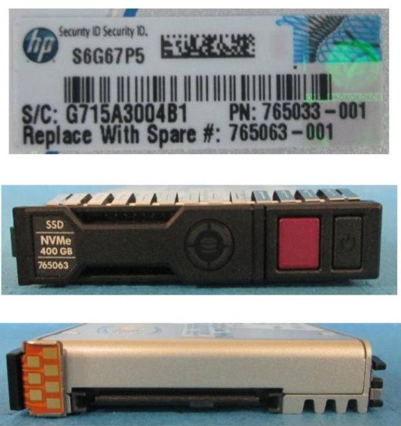 HPE 765033-001 400GB 2.5inch SFF NVMe PCIe Light Endurance SCN Mixed Use Solid State Drive for ProLiant Gen9 Gen10 Servers (New Bulk Pack With 90 Days Warranty)