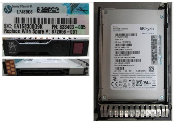 HPE VK1920GFLKL-SC 1.92TB 2.5in SATA-6G Read Intensive G8 G9 SSD