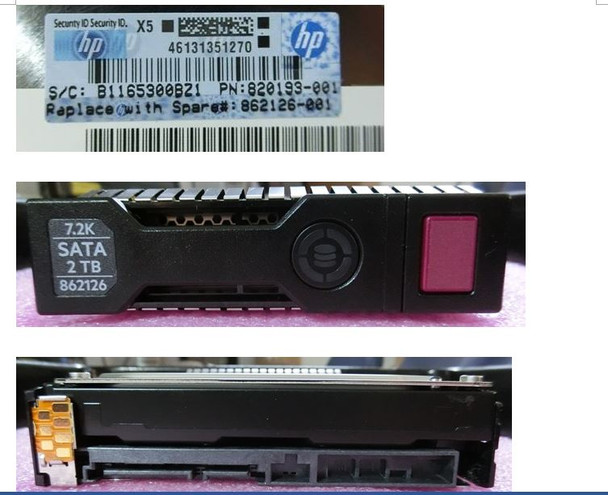 HPE 861676-K21 2TB 3.5inch LFF 7200RPM Digitally Signed Firmware SATA-6Gbps Smart Carrier Midline Hard Drive for ProLiant Gen9 Gen10 Servers (Refurbished - Grade A with 30 Days Warranty)