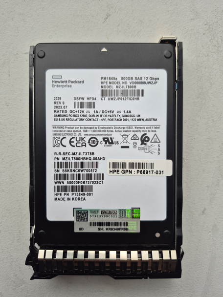 HPE P49046-H21 800GB 2.5inch SFF Digitally Signed Firmware SAS-12Gbps Smart Carrier Mixed Use Solid State Drive for ProLiant Gen9 Gen10 Servers (New Bulk Pack with 90 Days Warranty)