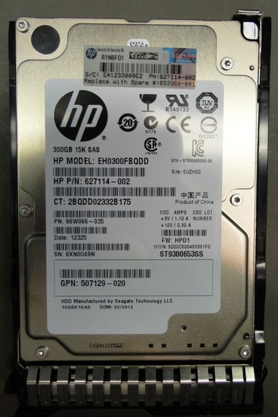 HPE 652625-002-SC 300GB 15000RPM 2.5inch Small Form Factor SAS-6Gbps SmartDrive Carrier Hot-Swap Enterprise Hard Drive for ProLiant Gen8 Gen9 Gen10 Servers (30 Days Warranty)