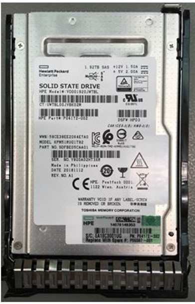HPE P04519-K21 1.92TB 2.5inch SFF Digitally Signed Firmware SAS-12Gbps SC Read Intensive Solid State Drive for ProLiant Gen9 Gen10 Servers (New Sealed Spare with 1 Year Warranty)