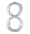 U Need Hardware House Number-8 4", Solid Brass Construction, Packed With Mounting Screws, Bright Polished Chrome