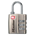 Master Lock Tsa-Accepted Luggage Lock, 3 Dial Combination, Body Width: 1-3/16" (30mm), Shackle Length: 3/4" (19mm), Shackle Width: 1/2" (13mm), Shackle Diameter: 1/8" (3mm), Nickel