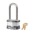 Master Lock Laminated Steel Padlock, Rekeyable, 5-Pin Tumbler, Keyed Different, Body Width: 1-3/4" (44Mm), Shackle Length: 2-1/2" (64Mm), Shackle Width: 3/4" (19Mm), Shackle Diameter: 5/16" (8Mm)