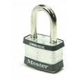 Master Lock Laminated Steel Padlock, Non-Rekeyable, Keyed Different, Body Width: 2" (51mm), Shackle Length: 1-1/2" (38mm), Shackle Width: 15/16" (24mm), Shackle Diameter: 3/8" (10mm)