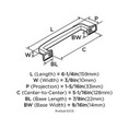 Amerock Westerly Cabinet Pull 5-1/16" (128 Mm) Ctc, Satin Nickel