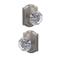 Schlage Residential Fc172 Custom Non-Turning Knob Set Double Dummy (Pair), Alexandria, Camelot Decorative Trim, Satin Nickel