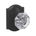Schlage Residential Fc172 Custom Non-Turning Knob Set Double Dummy (Pair), Alexandria, Camelot Decorative Trim, Matte Black