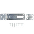 National Hardware Safety Hasp, 4-1/2", Steel, Visual Pack, Satin Stainless