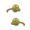 Schlage Residential Fc21 Custom Combined Passage-Privacy Lever Set And, Whitney, Alden Decorative Trim, Satin Brass