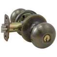 Master Lock BC01 Biscuit Knob Entry Lockset Grade 3, Keyed, KW1 Keyway, Keyed Alike in Groups of 4, 6-Way Latch, Antique Brass