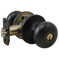 Master Lock Biscuit Knob Entry Lockset Grade 3, Keyed, Sc1 Keyway, 6-Way Latch, Antique Bronze