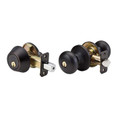Master Lock BCC06 Biscuit Knob Entry & Deadbolt Combo Grade 3, Keyed, KW1 Keyway, Keyed Alike in Groups of 4, 6-Way Latch, 4-Way, Satin Nickel