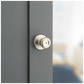 Kwikset Tylo Privacy Knob With 6-Way Adjustable Latch And Round Corner Strike, Satin Nickel