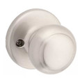 Kwikset Cove Passage Knob With 6-Way Adjustable Latch And Round Corner Strike, Satin Nickel