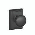 Schlage Residential F170 Plymouth Knob Single Dummy Trim With Addison Trim Function, Decorative, Matte Black
