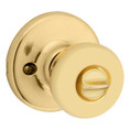 Kwikset Tylo Keyed Entry Knob Smartkey With 6-Way Adjustable Latch And Round Corner Strike, Bright Polished Brass