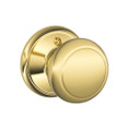 Schlage Residential F170 Andover Knob Single Dummy Trim Function, Bright Polished Brass