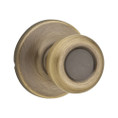 Kwikset Tylo Passage Knob With 6-Way Adjustable Latch And Round Corner Strike, Antique Brass