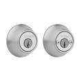 Kwikset 665 Double Cylinder Deadbolt, Round Corner Adjustable Latch, With Round Corner 1" X 2-1/4" Strike And Round Corner Full Lip Strike, Satin Chrome
