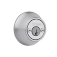 Kwikset 665 Double Cylinder Deadbolt, Round Corner Adjustable Latch, With Round Corner 1" X 2-1/4" Strike And Round Corner Full Lip Strike, Satin Chrome