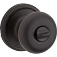 Kwikset Hancock Privacy Knob With 6-Way Adjustable Latch And Round Corner Strike, Venetian Bronze