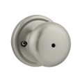 Kwikset Hancock Privacy Knob With 6-Way Adjustable Latch And Round Corner Strike, Satin Nickel