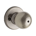 Kwikset Polo Privacy Knob With 6-Way Adjustable Latch And Round Corner Strike, Satin Brass Blackened