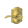 Schlage Residential F170 Accent Lever Single Dummy Trim With Camelot Trim Function, Decorative, Left Hand Handing, Satin Brass